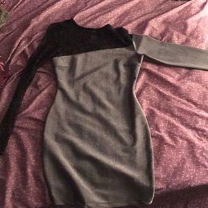 Gray and black formal dress